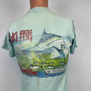 The Oystar Bar Restaurant Bilffish Tournament Blue Marlin T Shirt Vtg 80s USA M